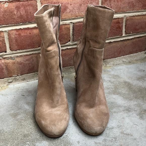 Michael Kors Taupe Heeled Booties - Picture 1 of 5